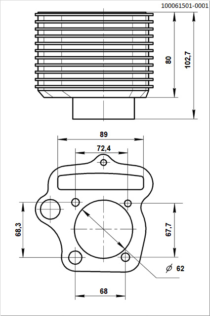 Цилиндр ДВС W190 d62mm h80mm