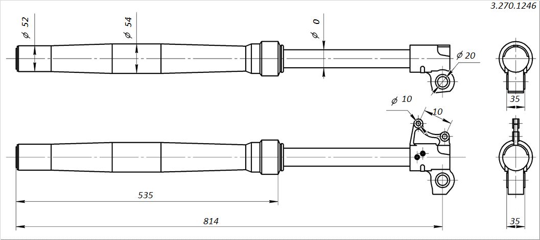 Амортизаторы передние 810x51x54 ↨180