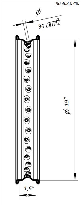 Обод колёсный 1,60x19 36H алюминий чёрный