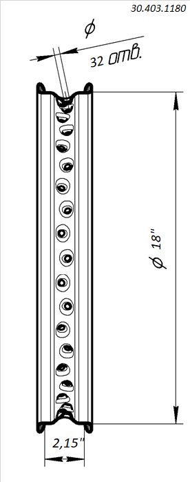 Обод колёсный 2,15x18 32H 7116 алюминий серебристый BSE