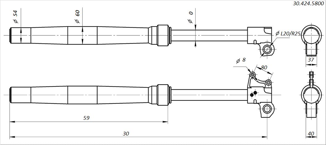 Амортизаторы передние 930x54x60 WP регулируемые