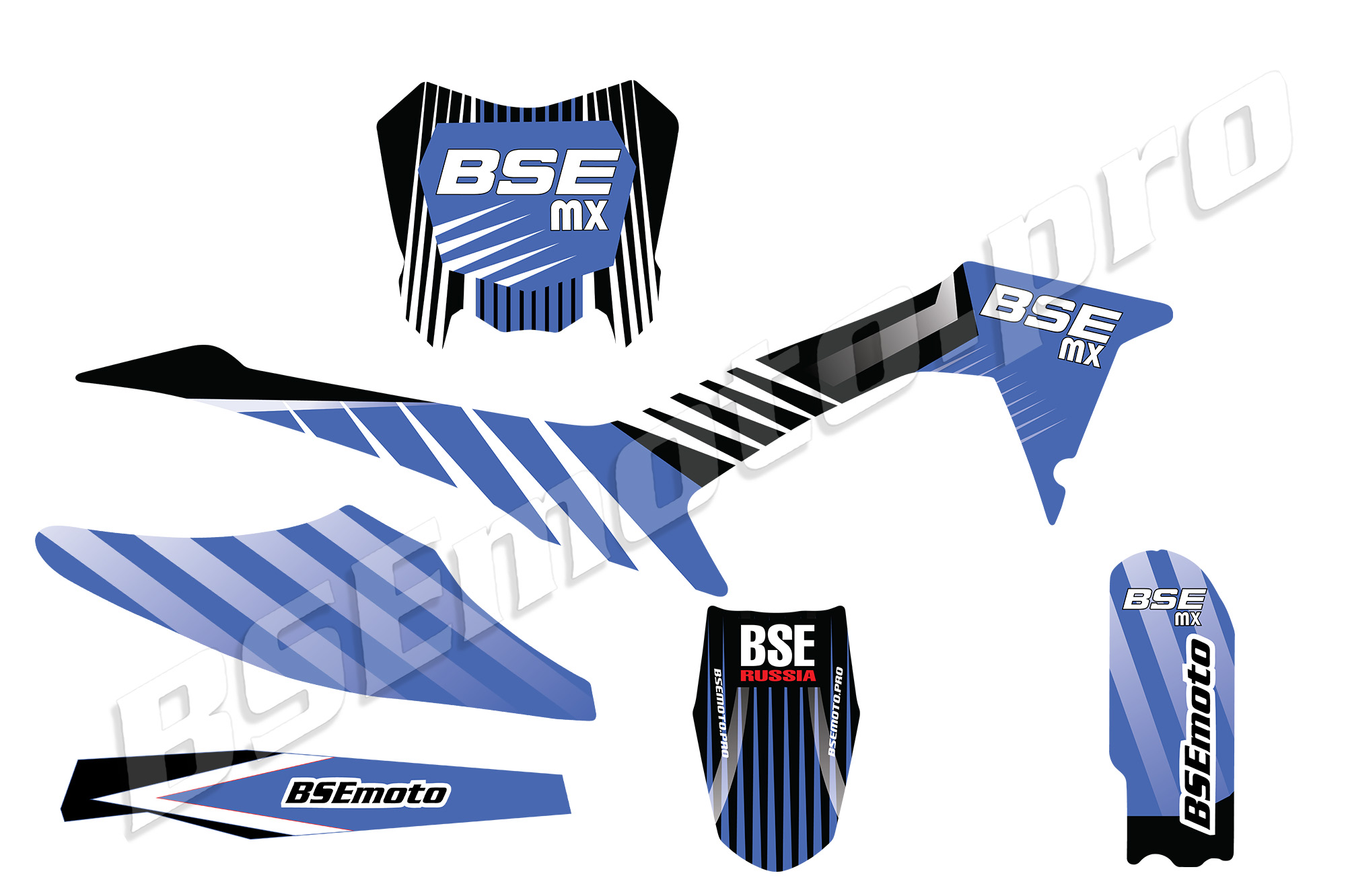 Наклейки BSE MX125 синий