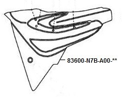 Облицовка задняя левая синий_BU-288S