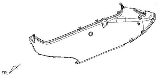 Облицовка задняя левая серый (GY-010U)
