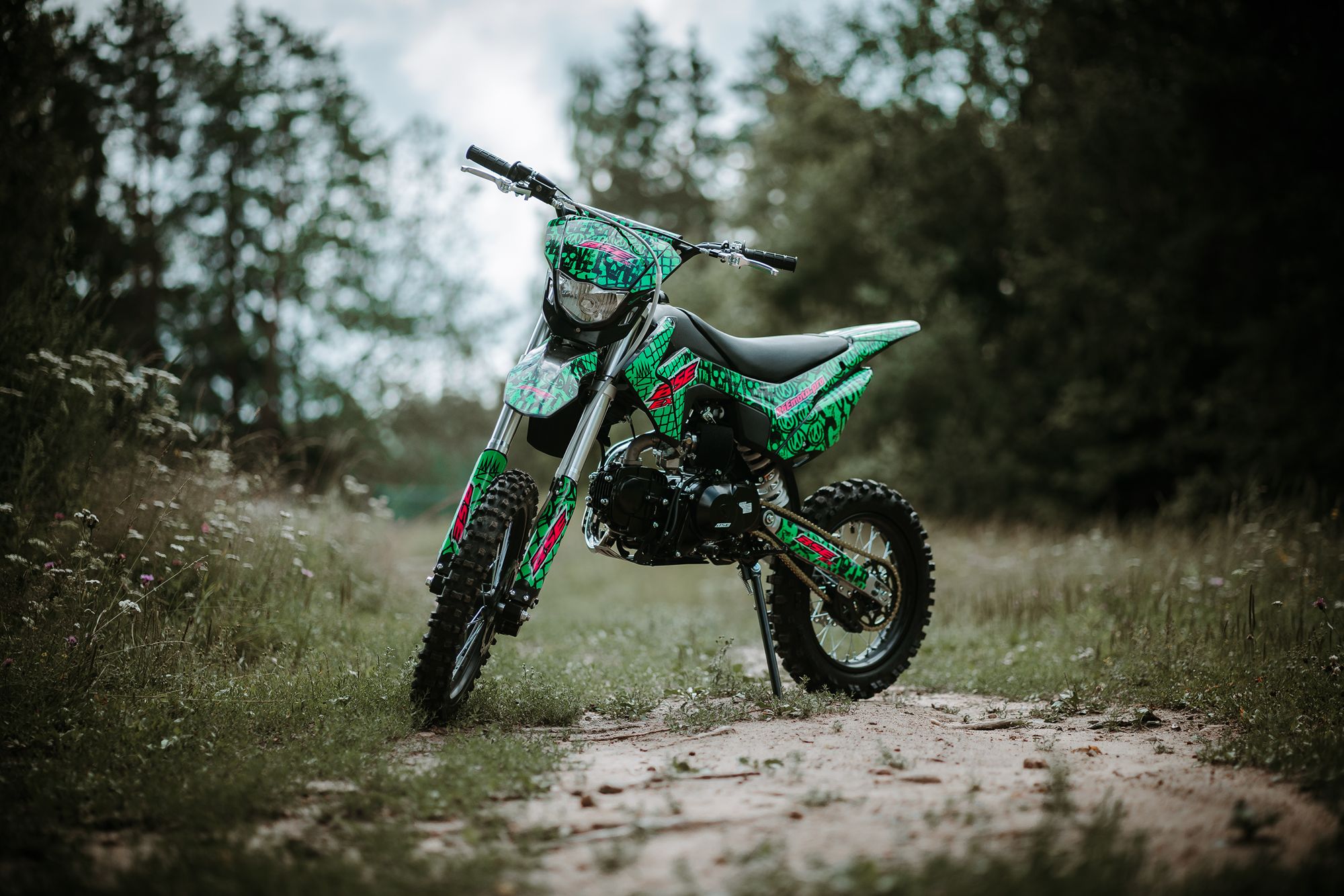 Питбайк BSE EX 17/14 Max13 Green Pink Neon (040)