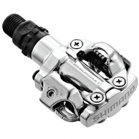 Педали Shimano, M520, с шипами, серебряные