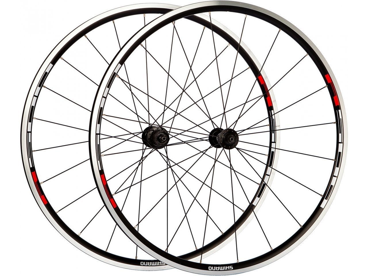 Комплект колес Shimano R501A, 28", плоск. Спицы Shimano, черный