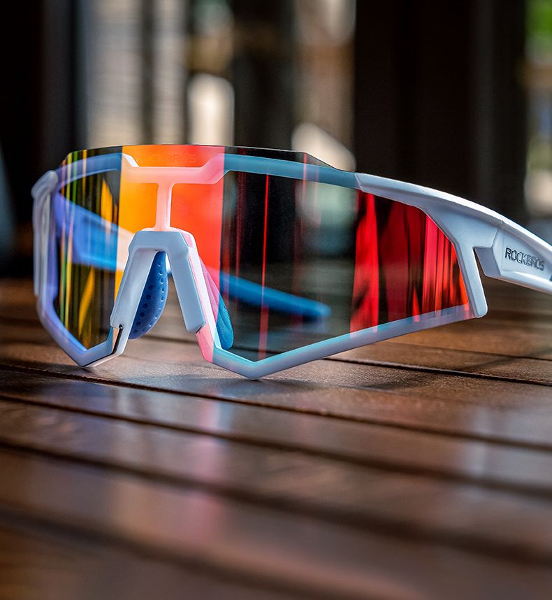 Очки велосипедные ROCKBROS 14110006002. Цвет оправы - голубой. Линзы фотохромные