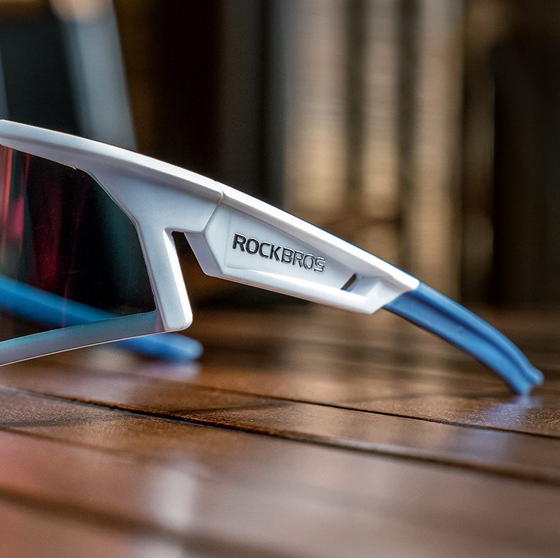 Очки велосипедные ROCKBROS 14110006002. Цвет оправы - голубой. Линзы фотохромные