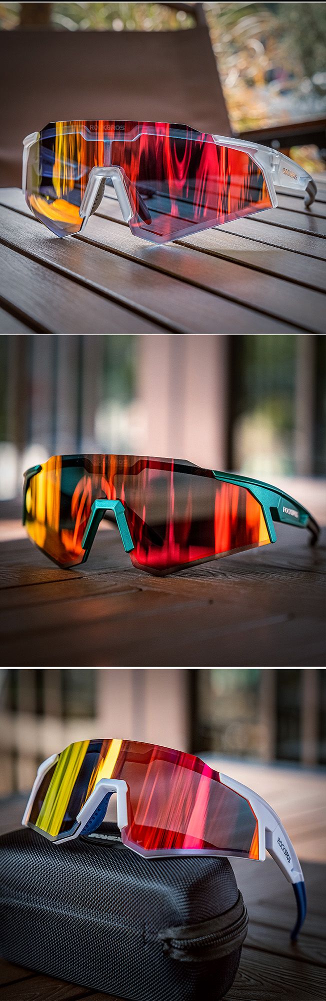 Очки велосипедные ROCKBROS 14110006002. Цвет оправы - голубой. Линзы фотохромные