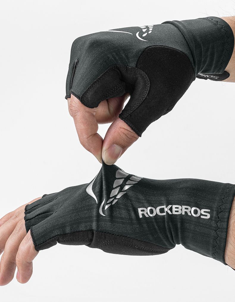 Велоперчатки ROCKBROS черные (короткие пальцы).