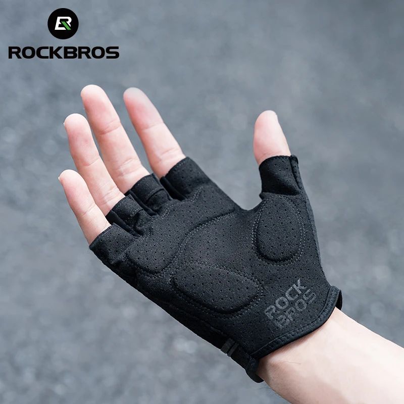 Велоперчатки ROCKBROS S360 короткие пальцы; черный