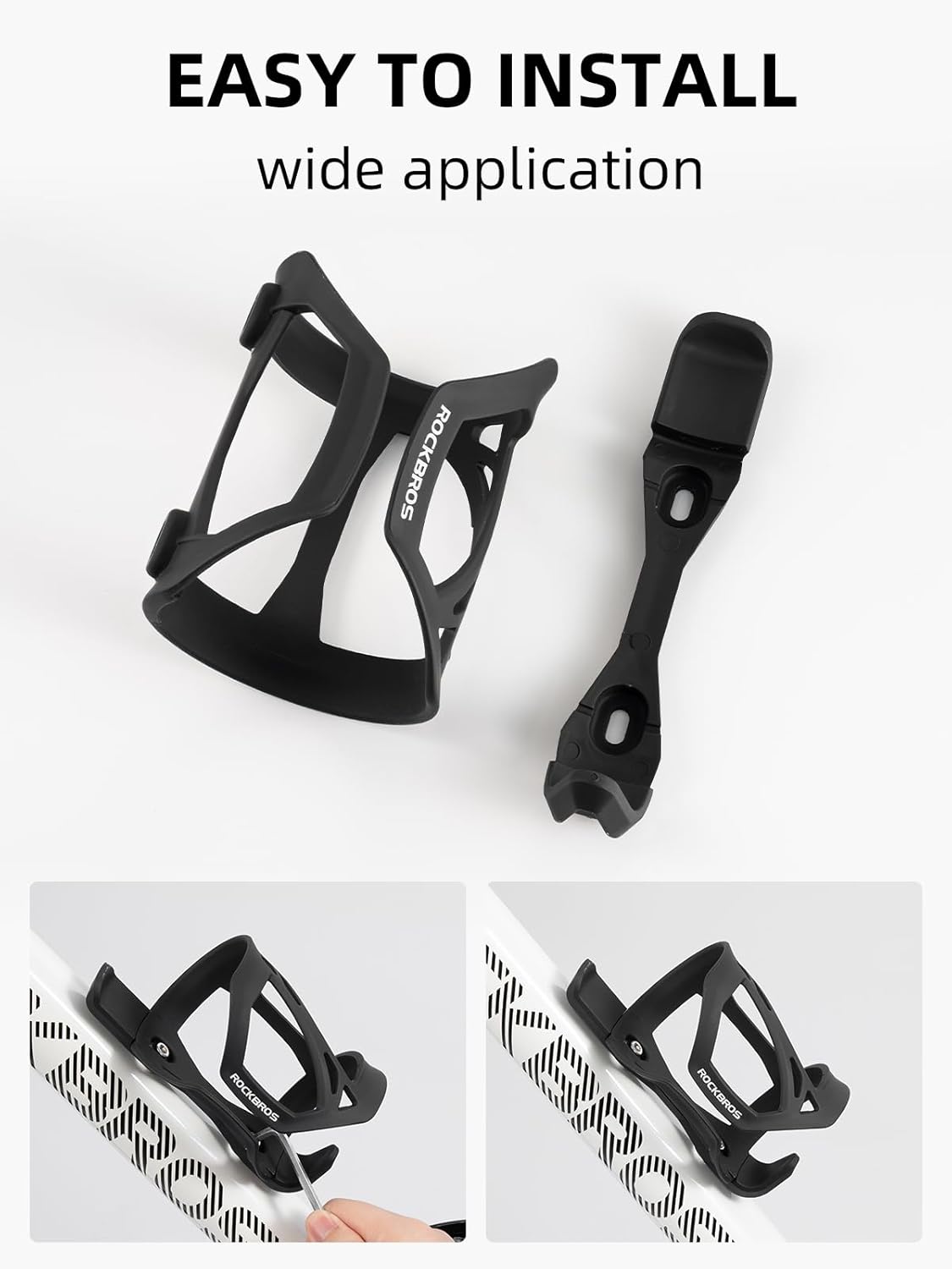 Флягодержатель-трансформер Rockbros с боковой загрузкой. Возможность изменение стороны загрузки. Чёр