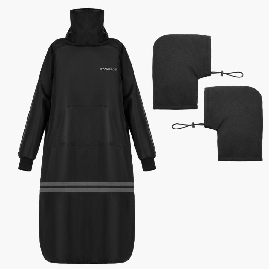 Плащ утепленный с варежками на руль ROCKBROS