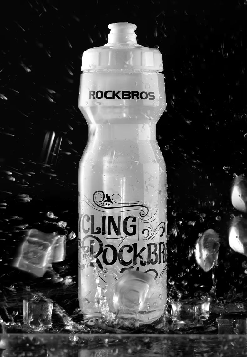 Велофляга Rockbros прозрачная белая 750мл со съёмным колпачком. арт. RB_DCBT69C