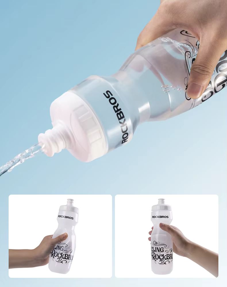 Велофляга Rockbros прозрачная белая 750мл со съёмным колпачком. арт. RB_DCBT69C