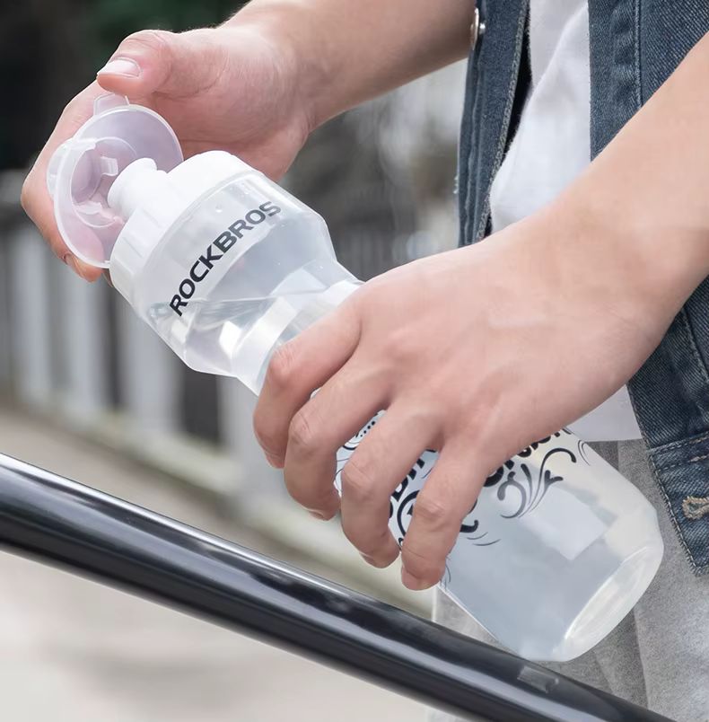 Велофляга Rockbros прозрачная белая 750мл со съёмным колпачком. арт. RB_DCBT69C