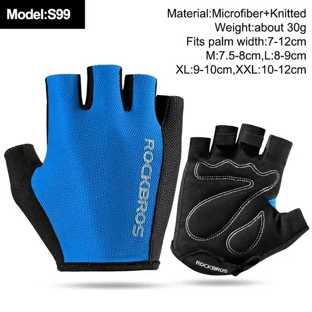Велоперчатки ROCKBROS S099 короткие пальцы; синий