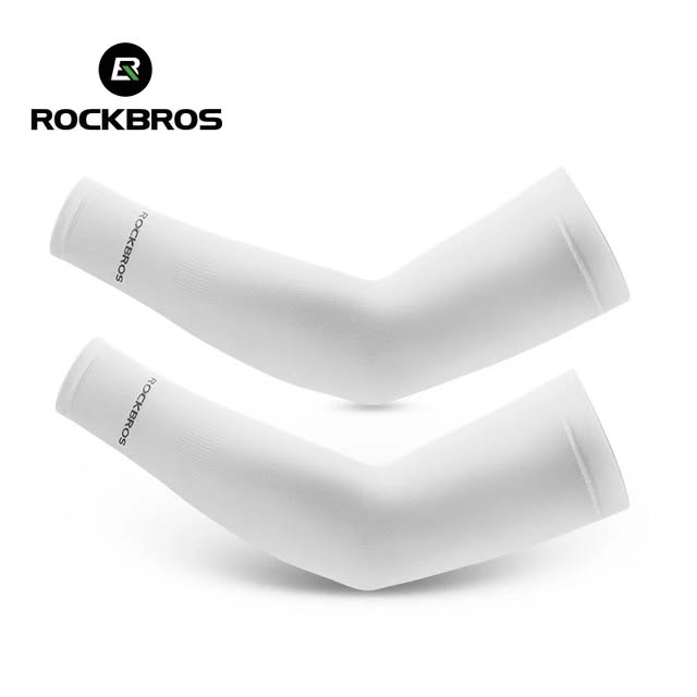 Нарукавники ROCKBROS XT9002 Ice Silk суперэластичные; белый, универсальный размер