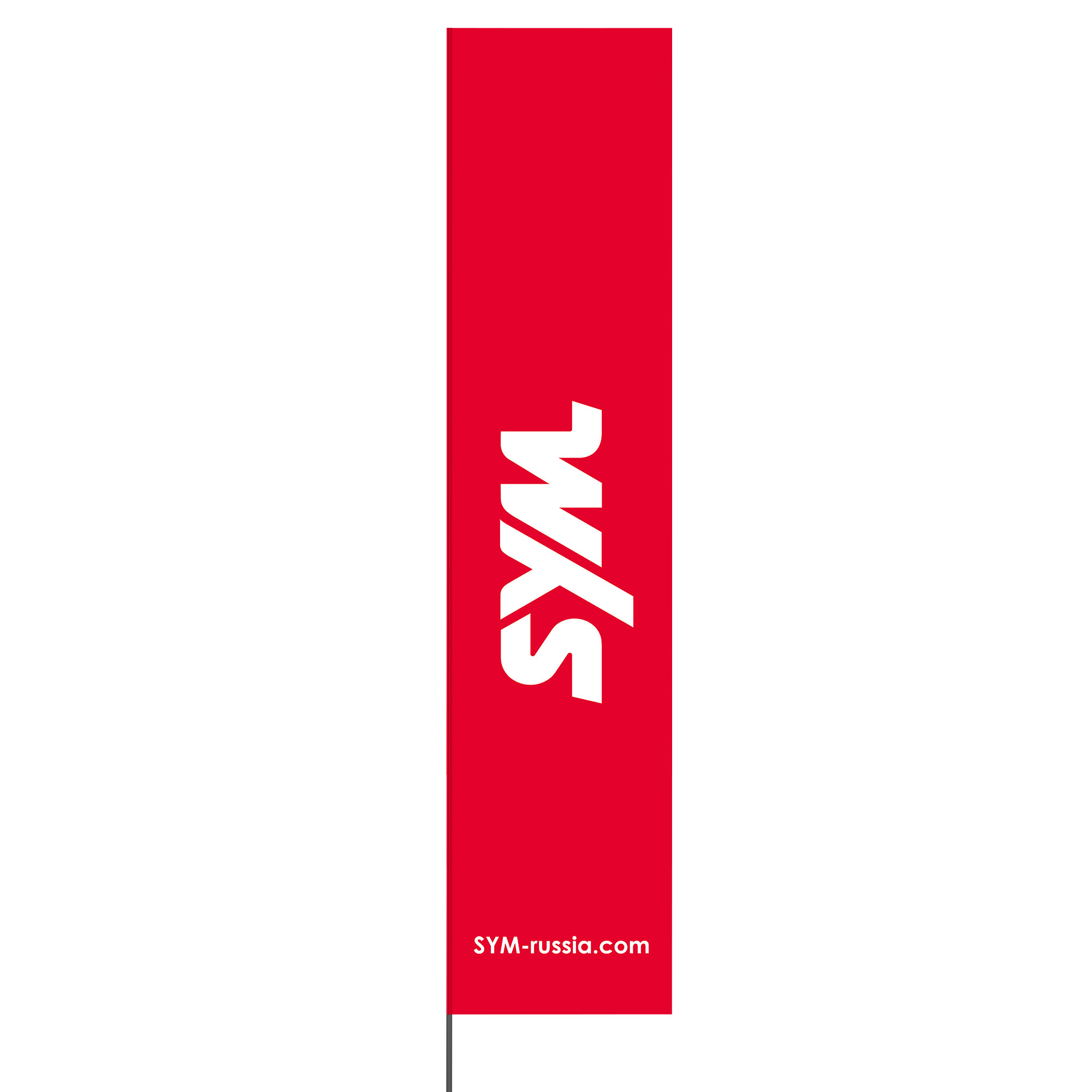 Флаг SYM 2023 б/о б/д 850х3150 мм красный
