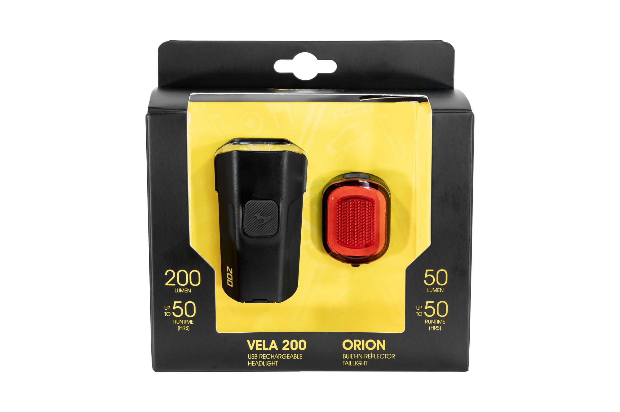 Набор фонарей Moon VELA 200 (Black) & ORION 
