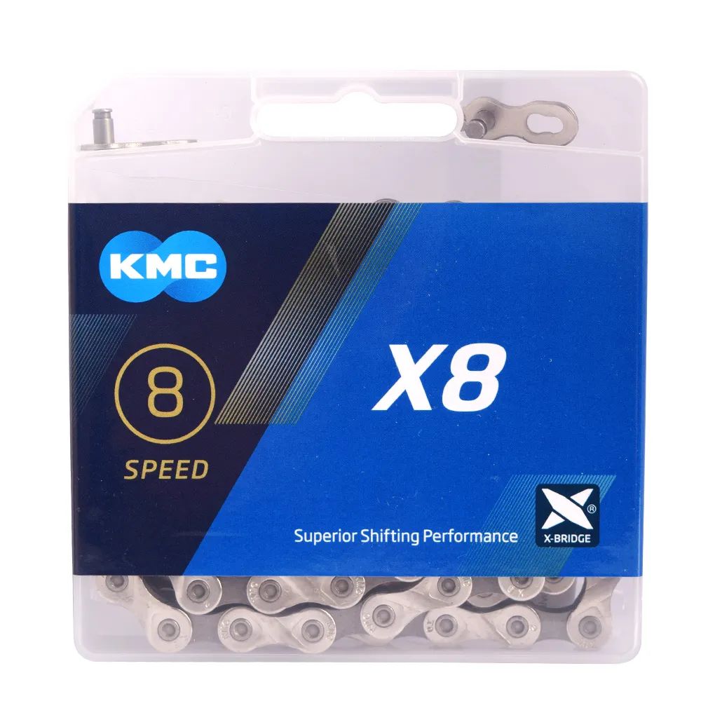 Цепь KMC X8, 116L, серебристая, в торг.уп.
