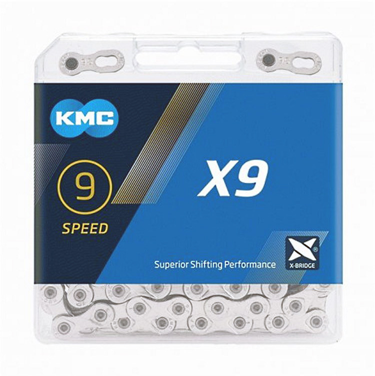 Цепь KMC X9, 114L, серебристая, в торг.уп.