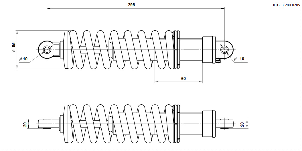 Амортизатор задний 290mm