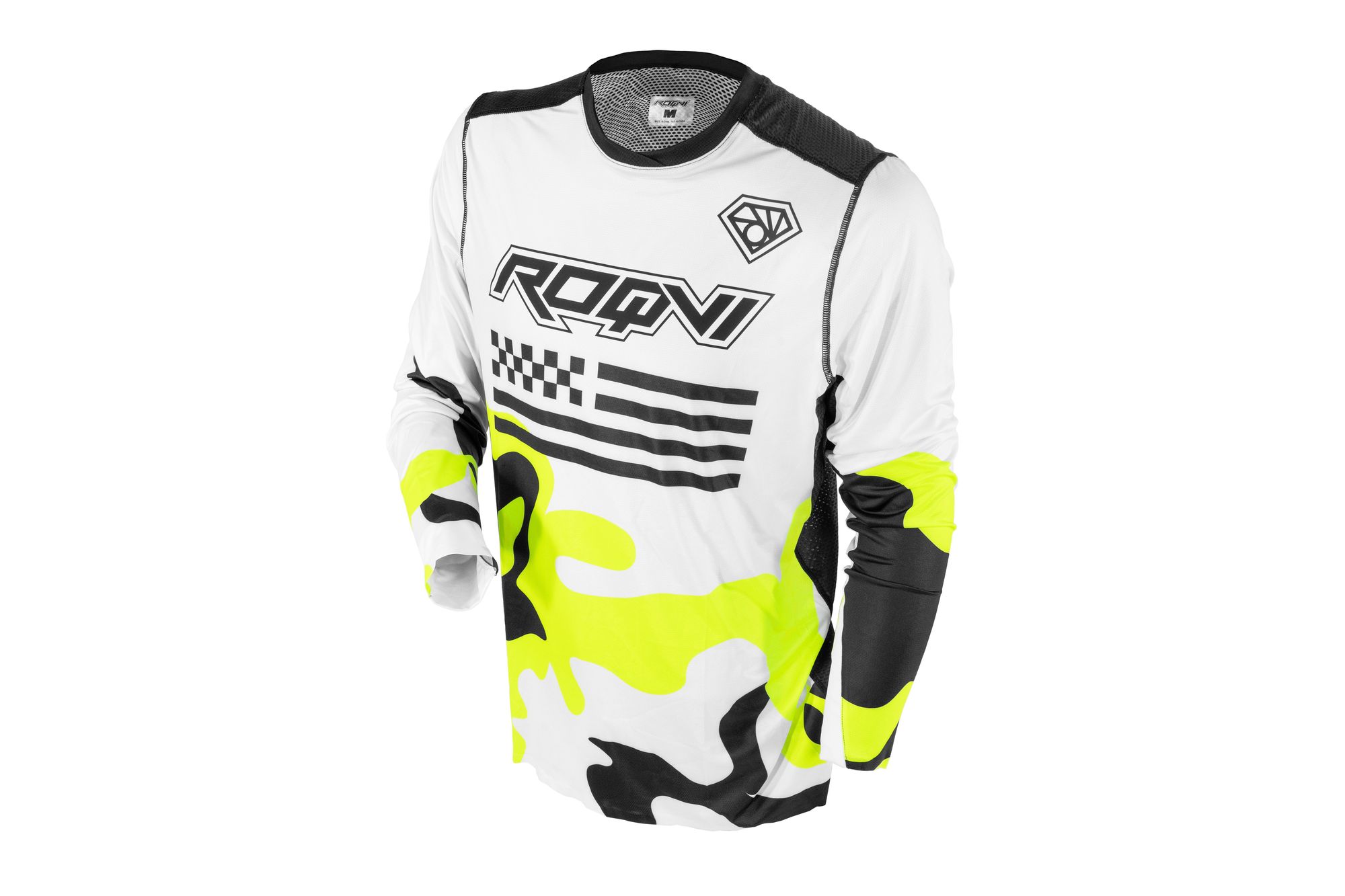 Джерси мотокросс/эндуро ROQVI CAMO белый/черный/Hi-Viz желтый