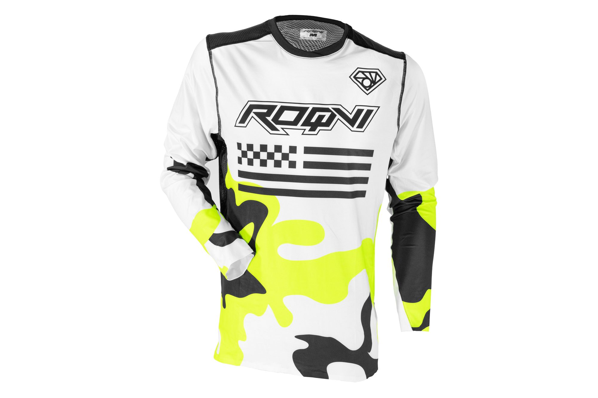 Джерси мотокросс/эндуро ROQVI CAMO белый/черный/Hi-Viz желтый