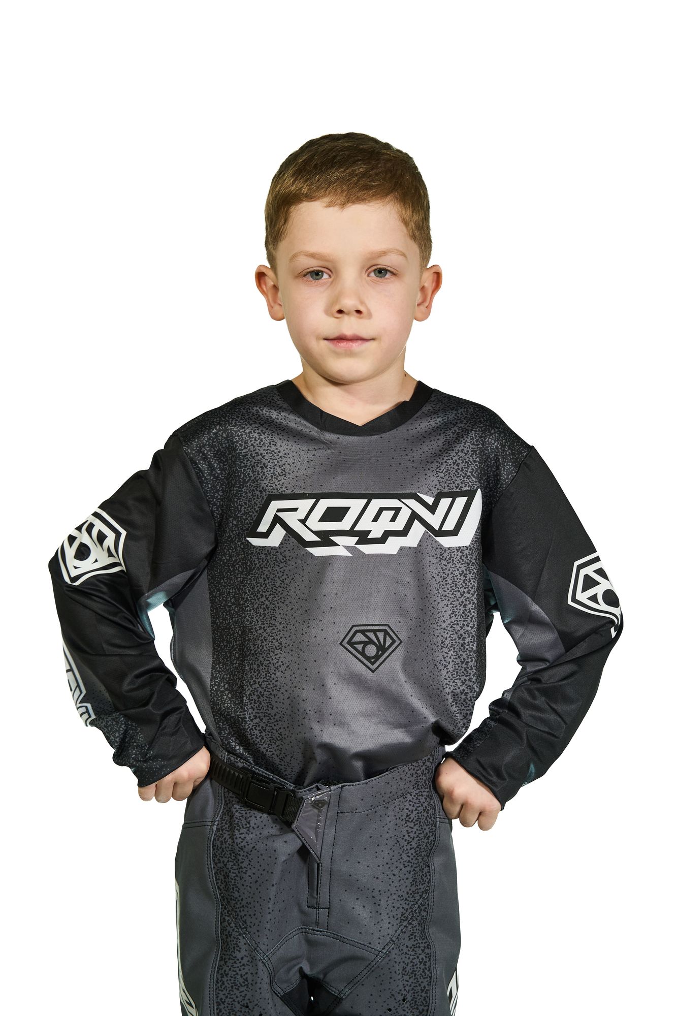 Джерси мотокросс/эндуро ROQVI SOVEREIGN KIDS черный/серый