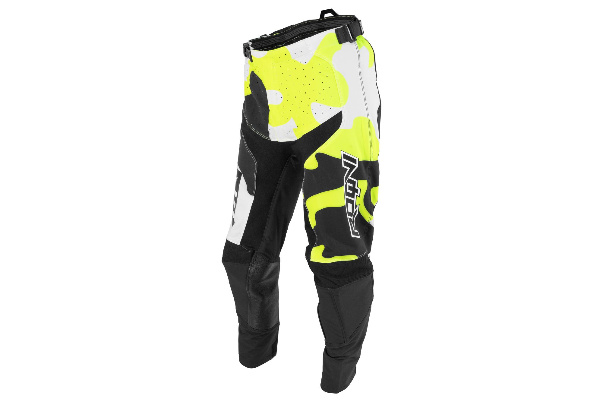 Брюки  мотокросс/эндуро ROQVI CAMO белый/черный/Hi-Viz желтый