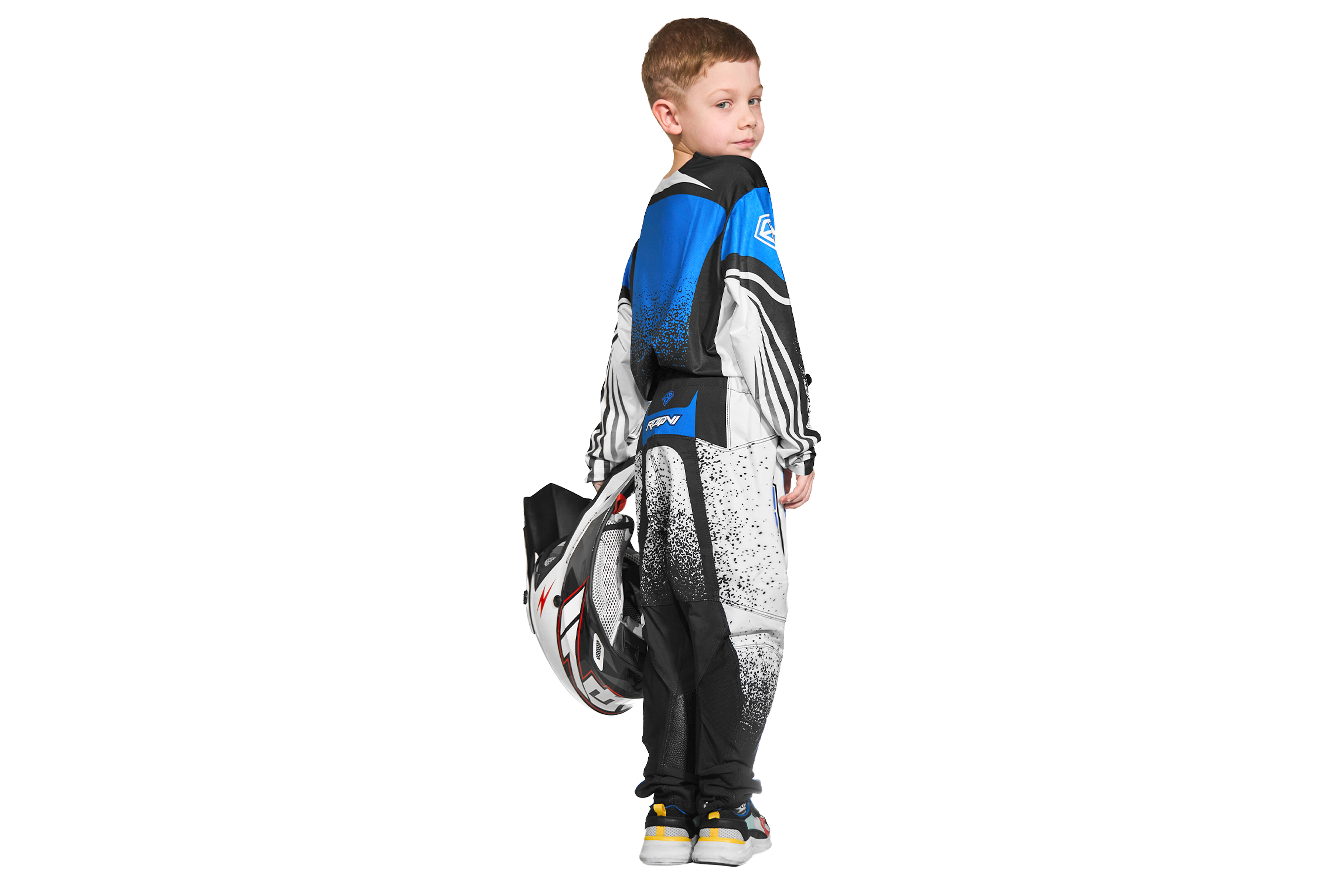 Брюки  мотокросс/эндуро ROQVI SOVEREIGN KIDS черный/синий/белый