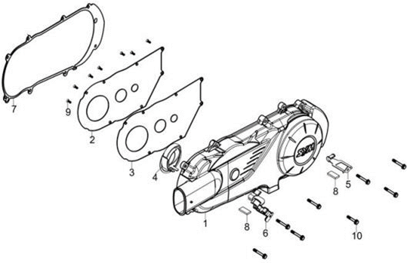 Левая крышка картера
