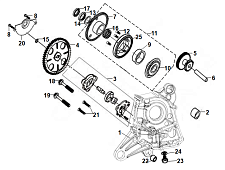 Правая крышка картера и масляный насос в сборе