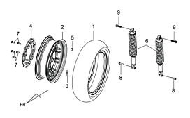 Заднее колесо и амортизаторы