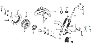 Переднее колесо / Траверса