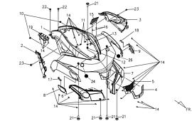 Передняя облицовка и фара