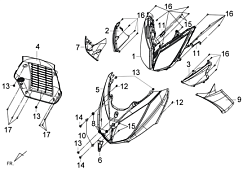 Передняя облицовка и фара