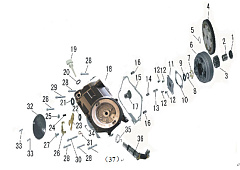 Сцепления, правая крышка картера