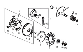 ВАРИАТОР*МЕХАНИЗМ КИКСТАРТЕРА
