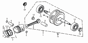 Коленвал и поршень