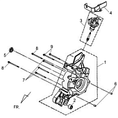 Правая половина картера и масляный насос