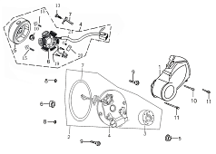 Левая крышка картера и магнето