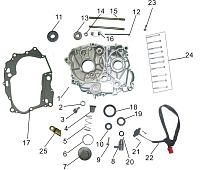 Левый картер в сборе